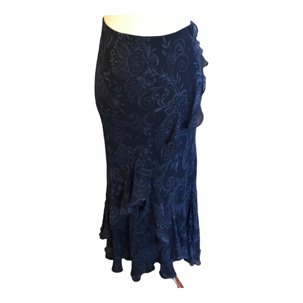 Lauren Ralph Lauren Silk Ruffle Maxi Skirt